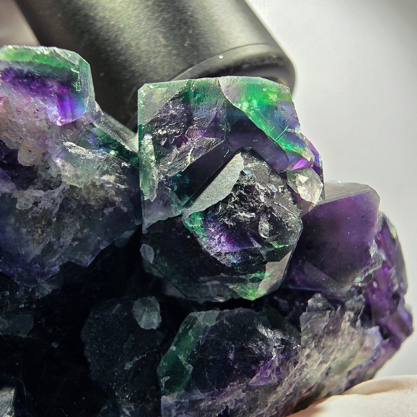 Seltene Phantom Fluorit Würfel Stufe, grün lila Erongo, Namibia 79*56*40mm #12189