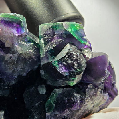 Seltene Phantom Fluorit Würfel Stufe, grün lila Erongo, Namibia 79*56*40mm #12189