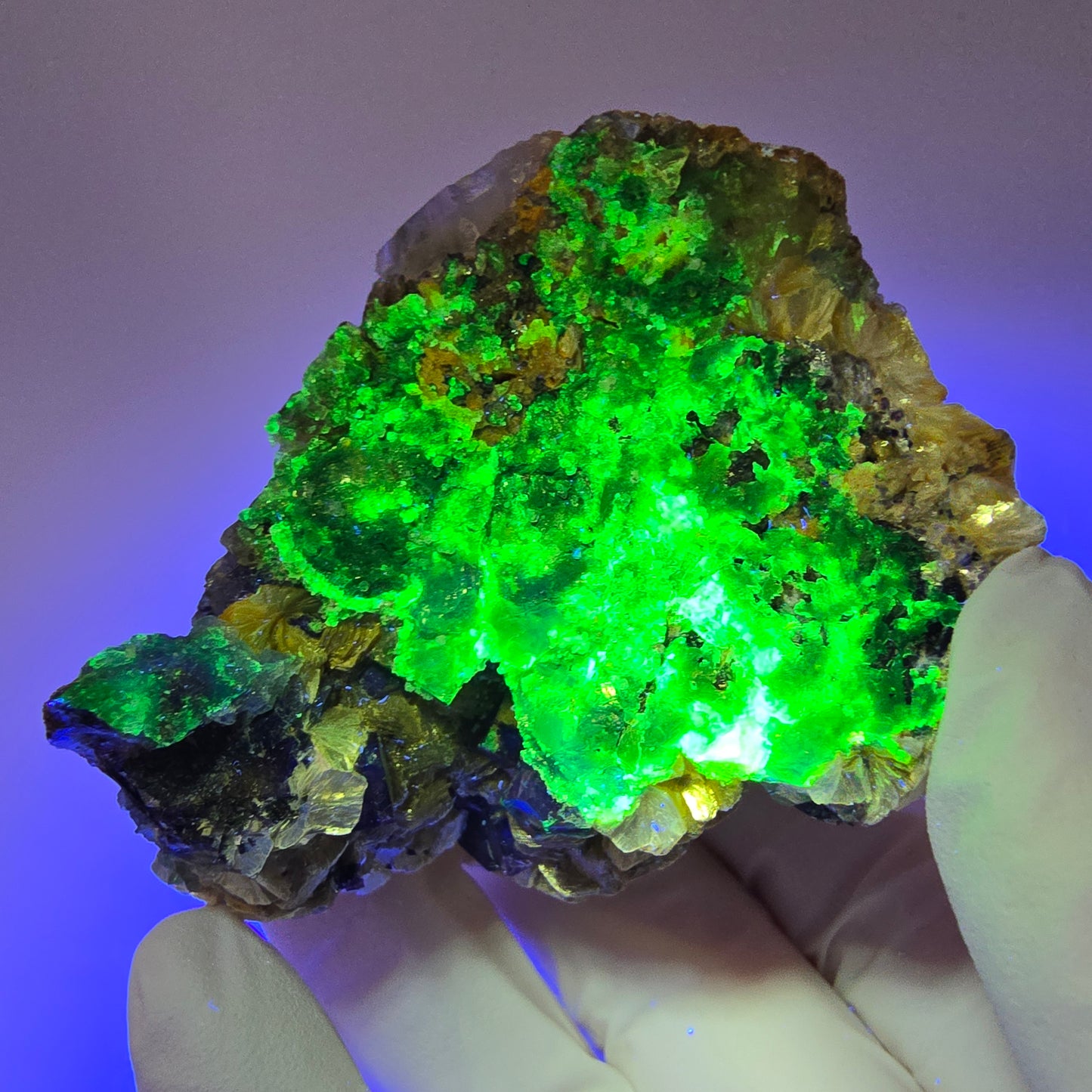 Phantom fluorite, smoky quartz, Schörl tourmaline, muscovite, hyalite Erongo, Namibia 67*59*60mm #12191 