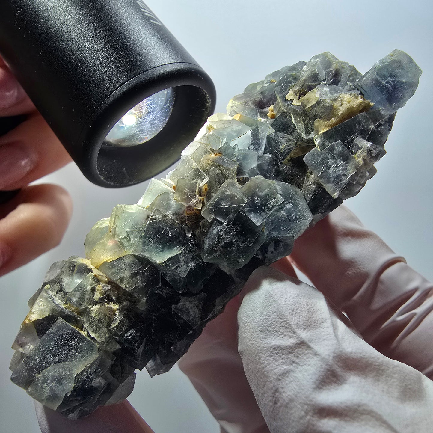 Rare cube de fluorite fantôme, spécimen d'orthose, Erongo, Namibie, 77*39*23 mm, n° 12194 
