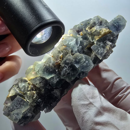 Rare cube de fluorite fantôme, spécimen d'orthose, Erongo, Namibie, 77*39*23 mm, n° 12194 