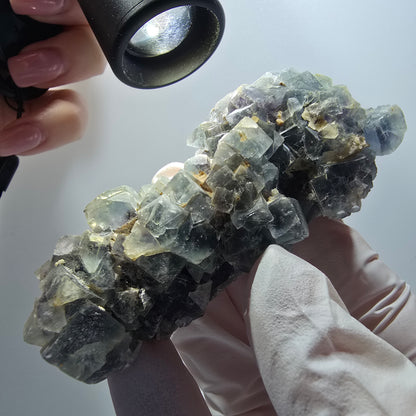 Rare cube de fluorite fantôme, spécimen d'orthose, Erongo, Namibie, 77*39*23 mm, n° 12194 