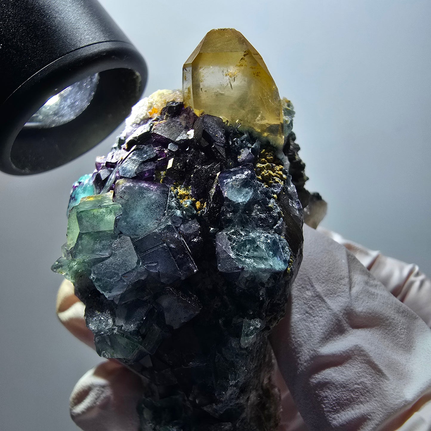 Rare fluorite, schorl tourmaline, orthoclase, smoky quartz specimen from Erongo, Namibia 75*43*50mm #12197 