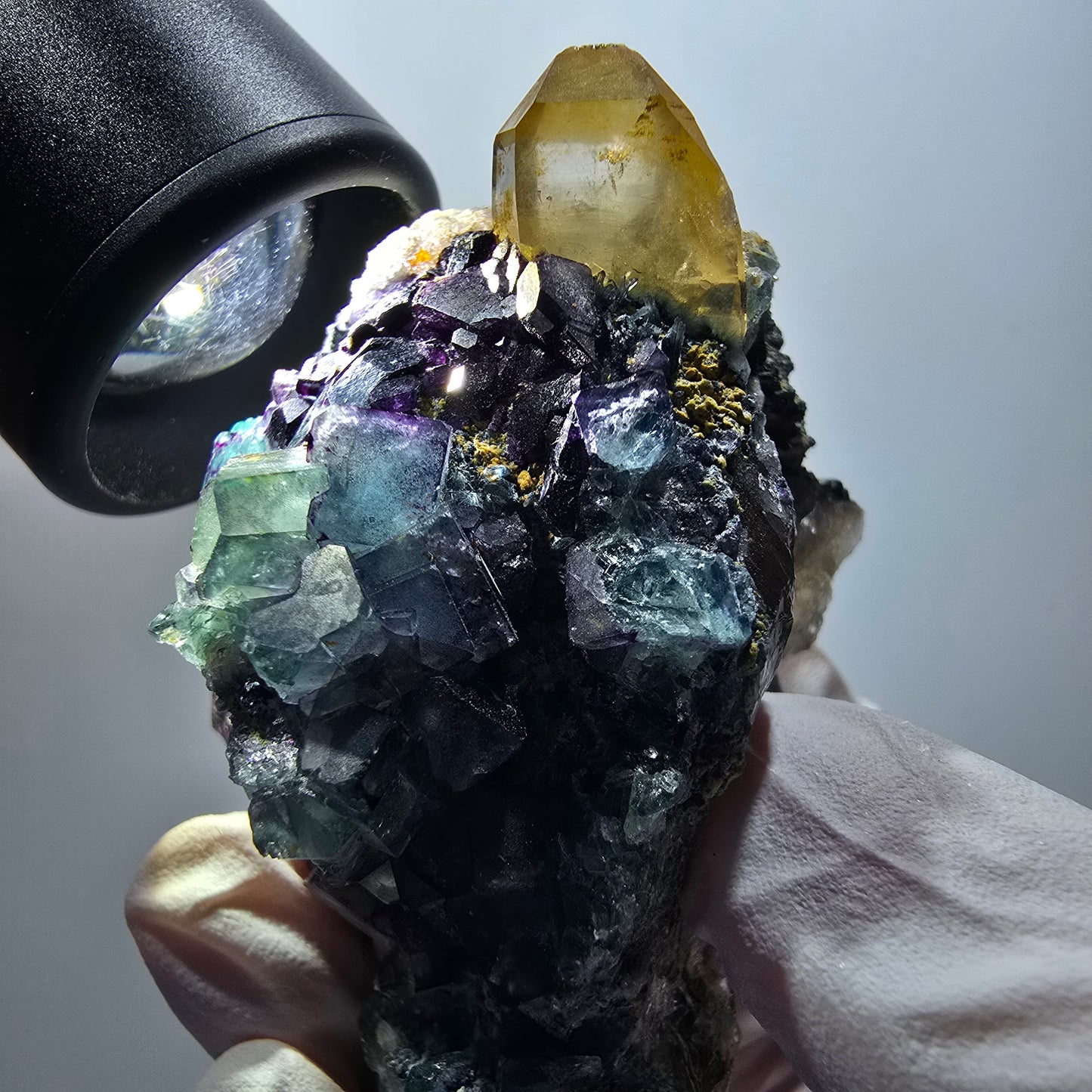 Rare fluorite, schorl tourmaline, orthoclase, smoky quartz specimen from Erongo, Namibia 75*43*50mm #12197 