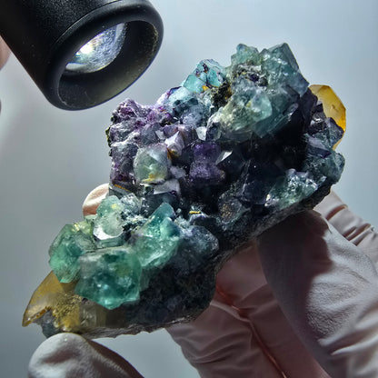 Rare fluorite, schorl tourmaline, orthoclase, smoky quartz specimen from Erongo, Namibia 75*43*50mm #12197 