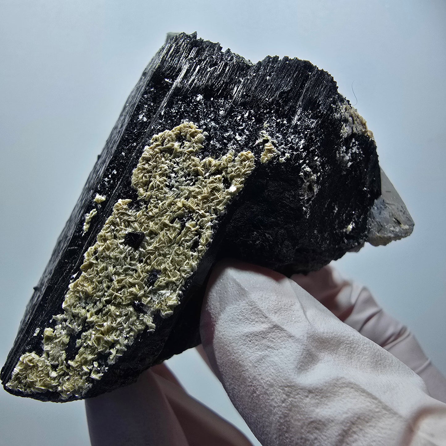 Rare schorl tourmaline, smoky quartz scepter, muscovite specimen Erongo, Namibia 70*45*52mm #12199 
