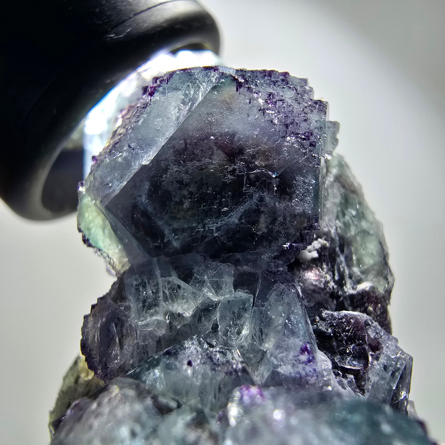 Rare spécimen de cube de fluorite fantôme, vert-violet, Okorusu, Namibie, 55*44*24 mm #12201 
