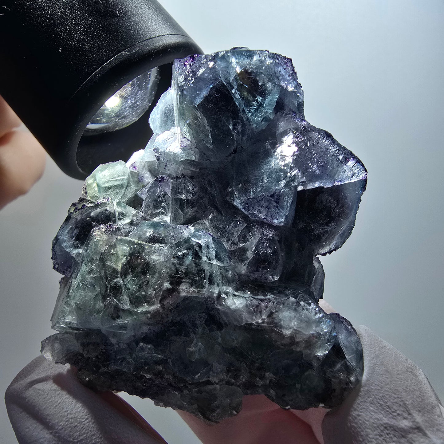 Rare spécimen de cube de fluorite fantôme, vert-violet, Okorusu, Namibie, 55*44*24 mm #12201 