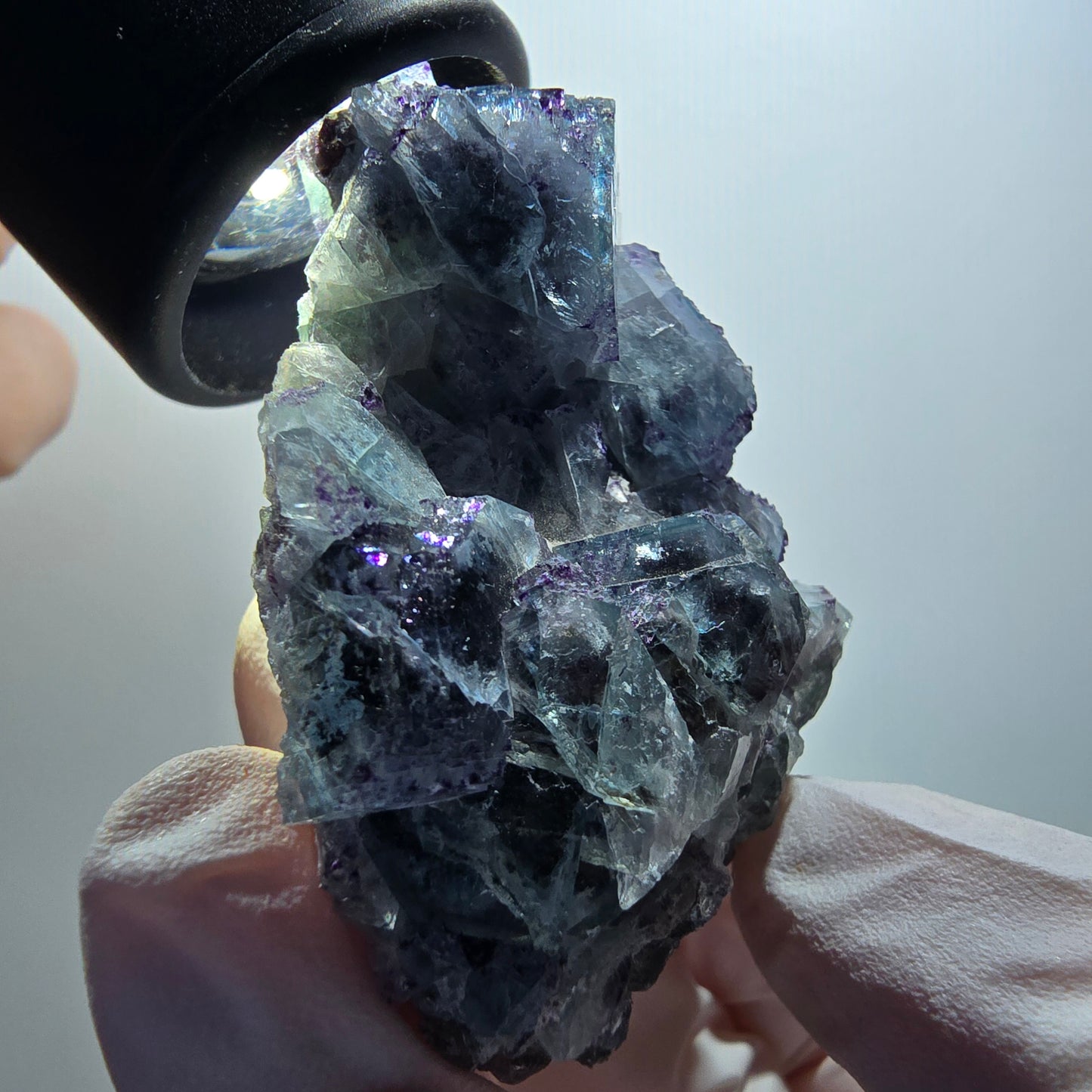 Rare spécimen de cube de fluorite fantôme, vert-violet, Okorusu, Namibie, 55*44*24 mm #12201 