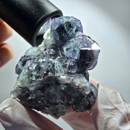 Rare spécimen de cube de fluorite fantôme, vert-violet, Okorusu, Namibie, 55*44*24 mm #12201 