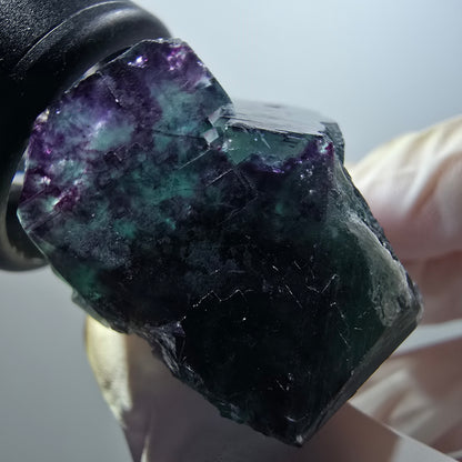 Cube de fluorite fantôme à degrés, tessellé, vert violet Okorusu, Namibie 42*35*28mm #12204 