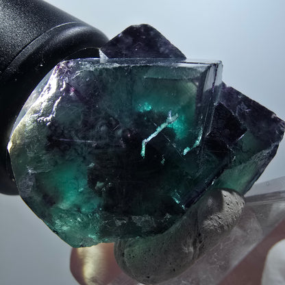 Cube de fluorite fantôme à degrés, tessellé, vert violet Okorusu, Namibie 42*35*28mm #12204 