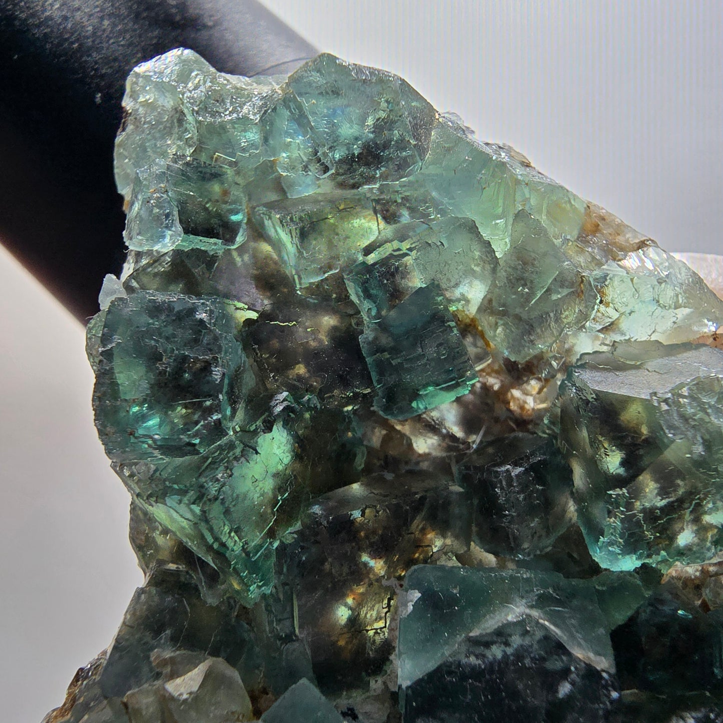 Cube de fluorite fantôme à degrés, tessellé, vert Okorusu, Namibie 59*57*13mm #12206 