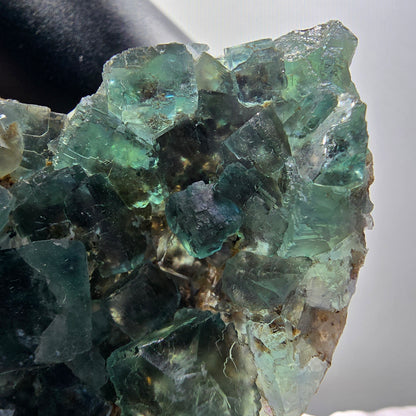 Cube de fluorite fantôme à degrés, tessellé, vert Okorusu, Namibie 59*57*13mm #12206 