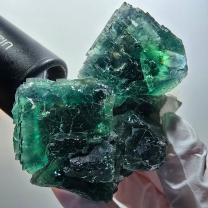 Cube de fluorite fantôme, spécimen de quartz, Okorusu parqueté, Namibie 76*64*46 mm #12207 