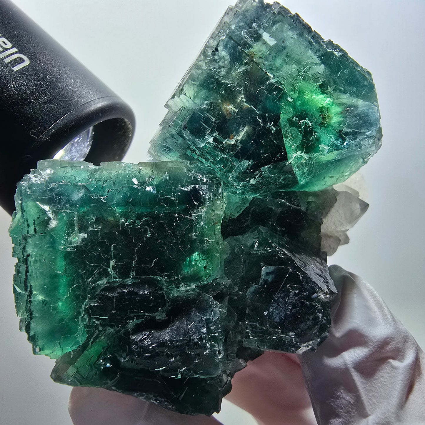 Cube de fluorite fantôme, spécimen de quartz, Okorusu parqueté, Namibie 76*64*46 mm #12207 