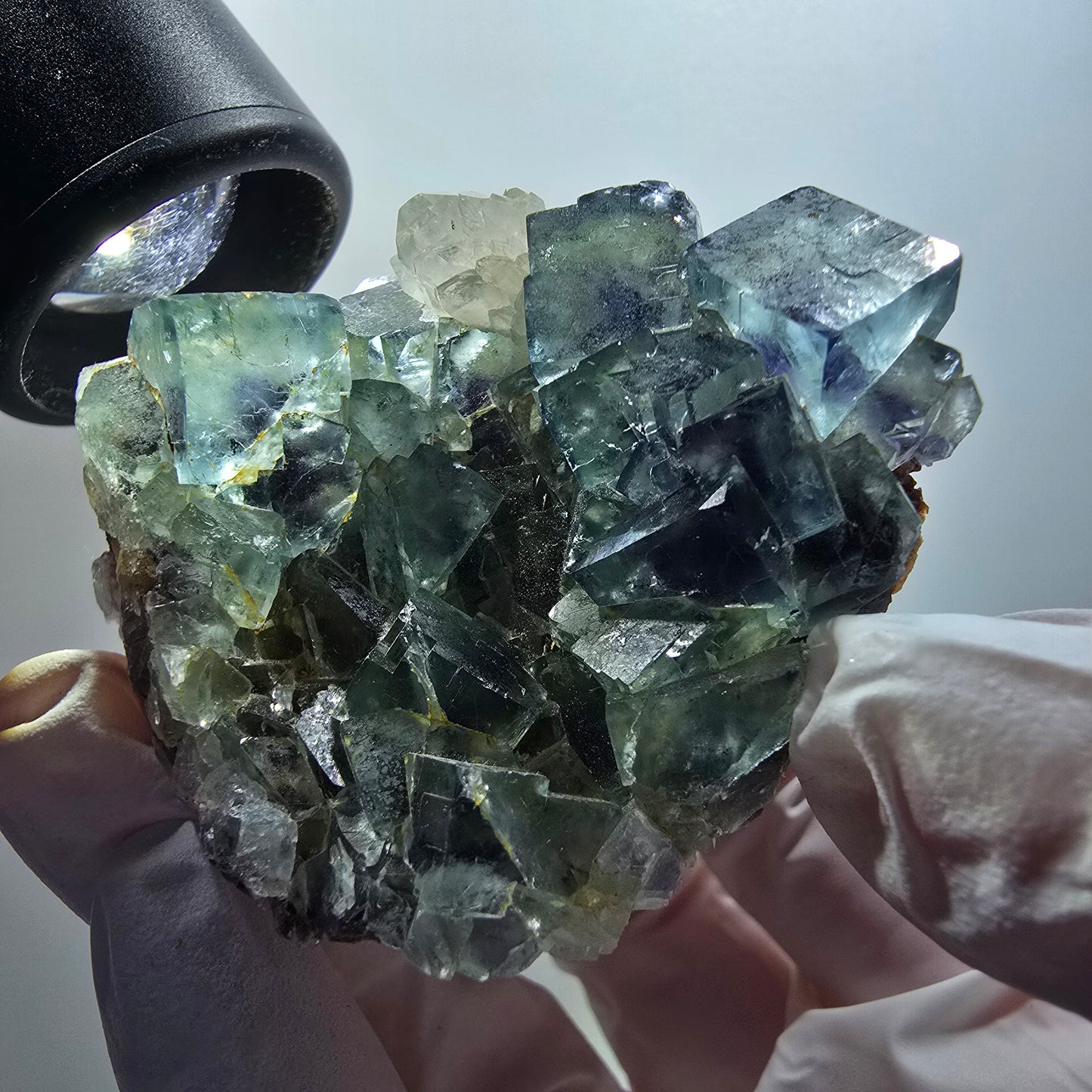 Cube de fluorite fantôme, spécimen de quartz, Okorusu parqueté, Namibie 54*48*30 mm #12208 