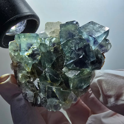 Cube de fluorite fantôme, spécimen de quartz, Okorusu parqueté, Namibie 54*48*30 mm #12208 