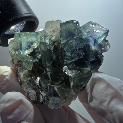 Cube de fluorite fantôme, spécimen de quartz, Okorusu parqueté, Namibie 54*48*30 mm #12208 