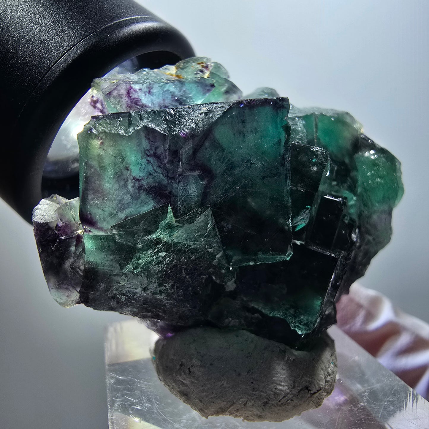 Rare spécimen de cube de fluorite fantôme, vert-violet, Okorusu, Namibie, 48*35*18 mm #12211 