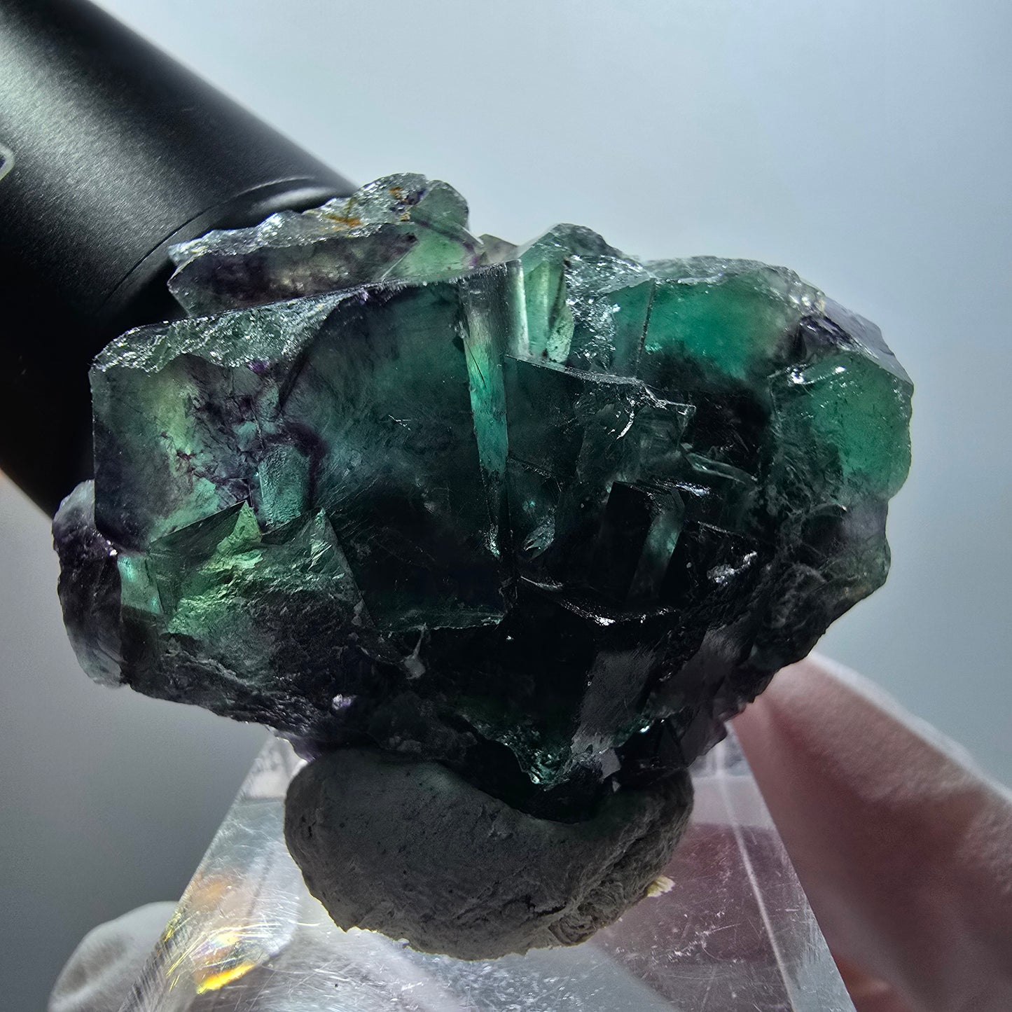 Rare spécimen de cube de fluorite fantôme, vert-violet, Okorusu, Namibie, 48*35*18 mm #12211 