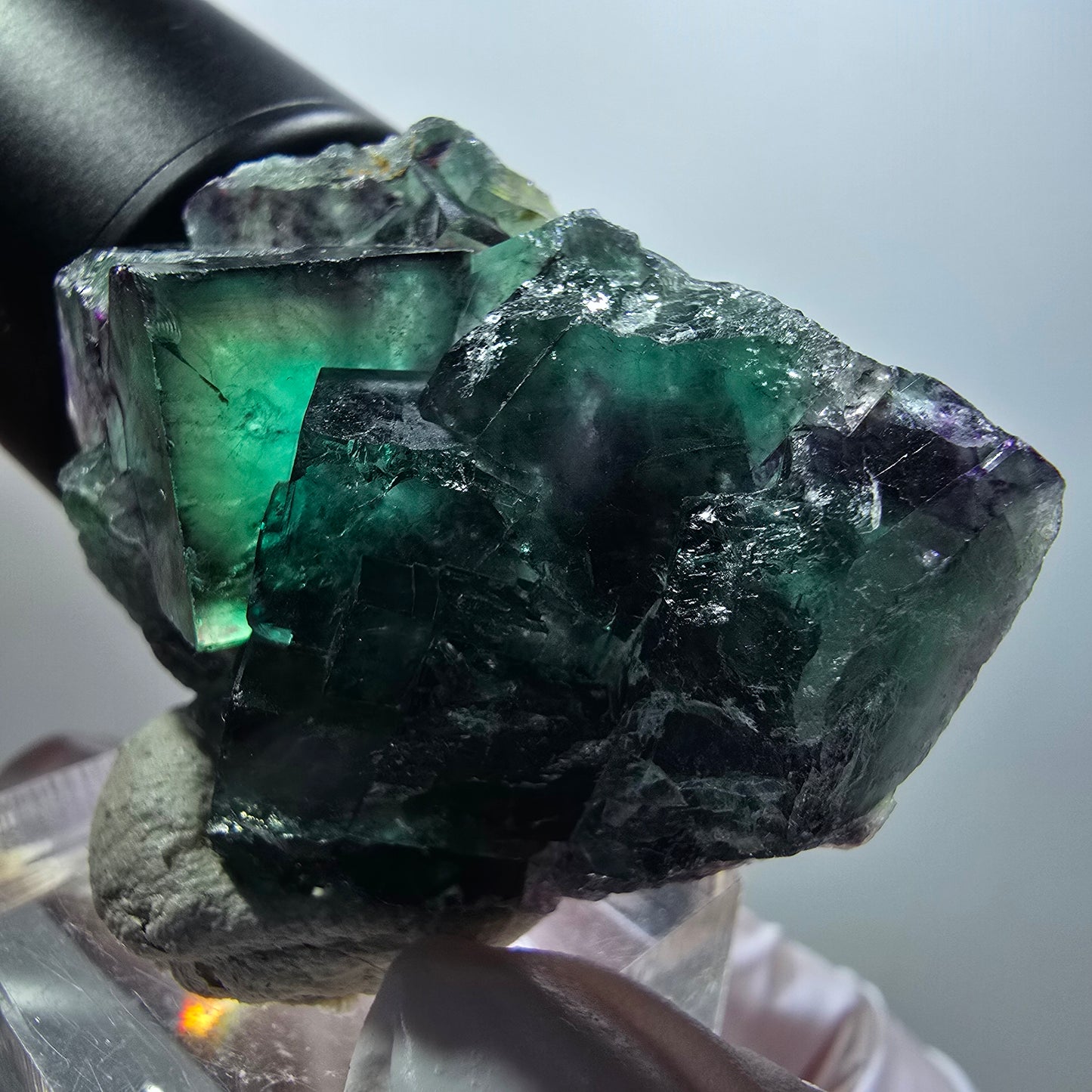 Rare spécimen de cube de fluorite fantôme, vert-violet, Okorusu, Namibie, 48*35*18 mm #12211 