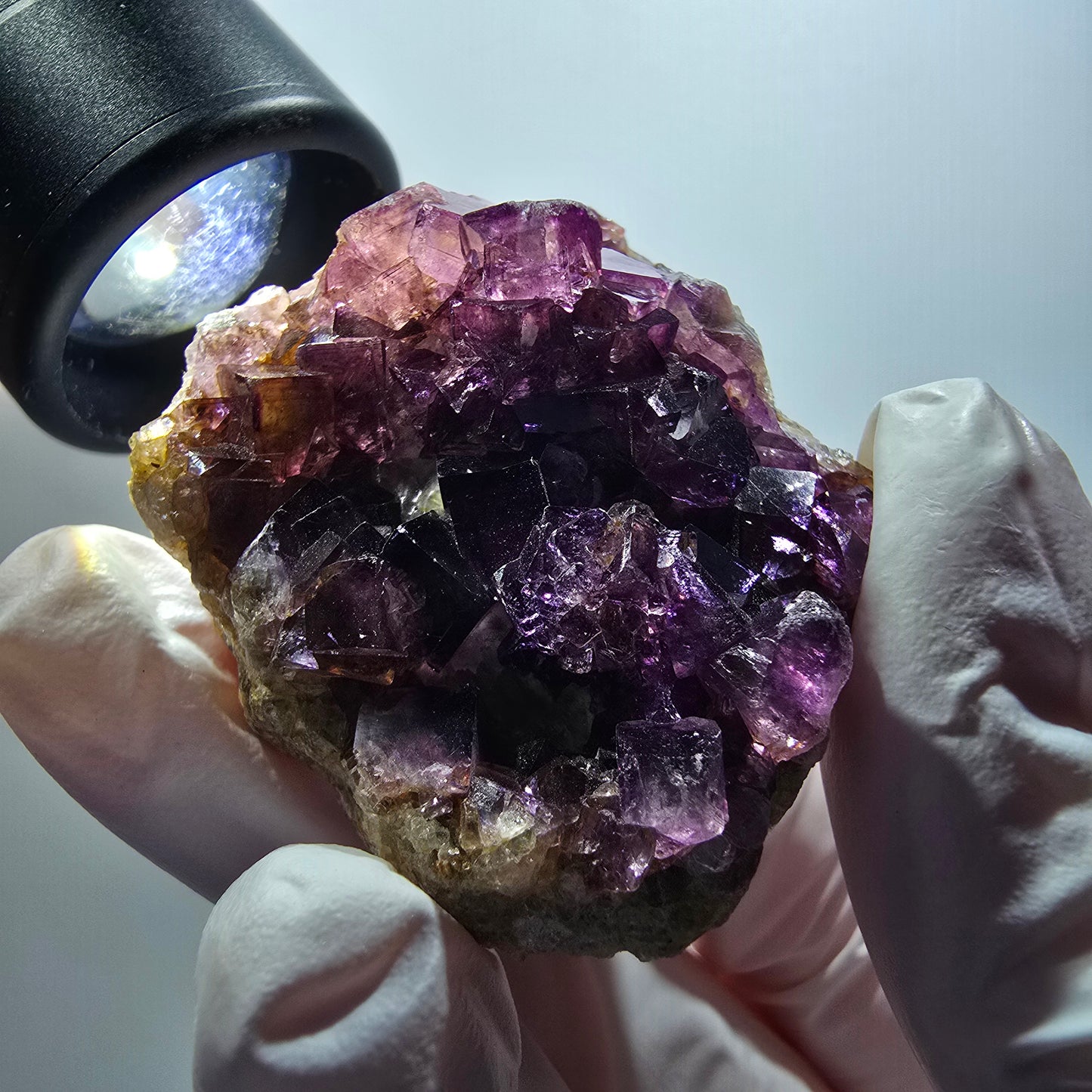 Spécimen cubique de fluorite fantôme très clair, violet Okorusu, Namibie 45*36*19mm #12215 