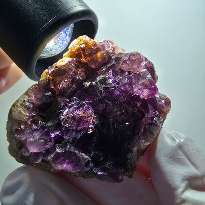 Spécimen cubique de fluorite fantôme très clair, violet Okorusu, Namibie 45*36*19mm #12215 
