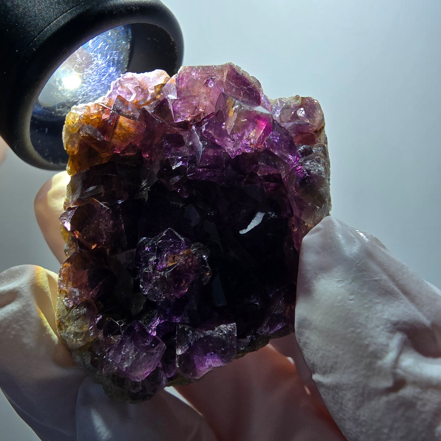 Spécimen cubique de fluorite fantôme très clair, violet Okorusu, Namibie 45*36*19mm #12215 