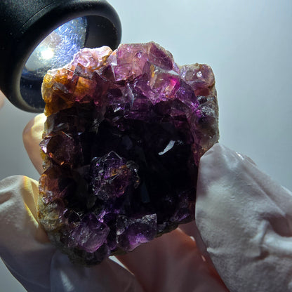 Spécimen cubique de fluorite fantôme très clair, violet Okorusu, Namibie 45*36*19mm #12215 