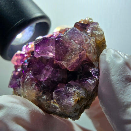 Spécimen cubique de fluorite fantôme très clair, violet Okorusu, Namibie 45*36*19mm #12215 