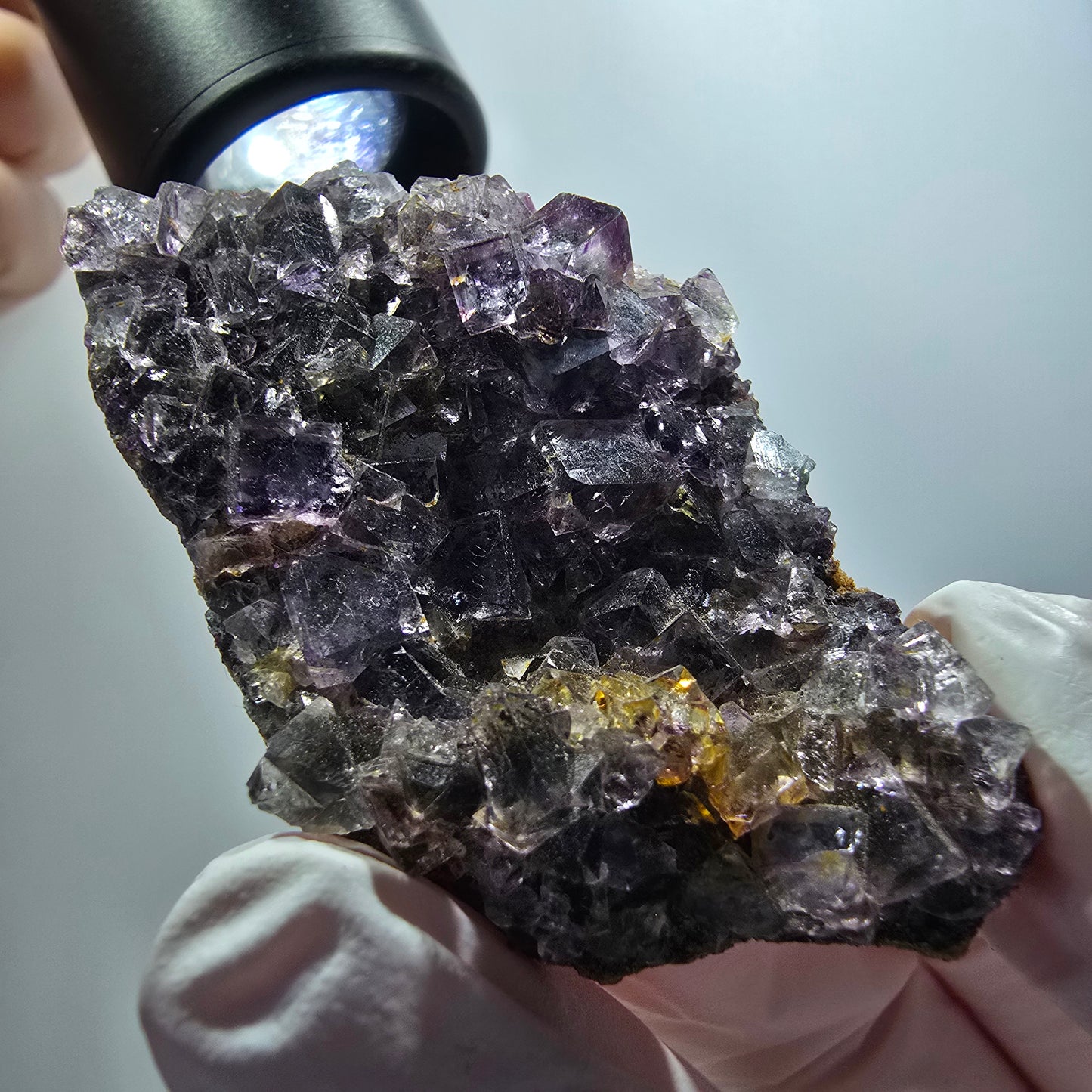 Rare phantom fluorite cube specimen, green-purple, Okorusu, Namibia, 56*36*14mm #12216 