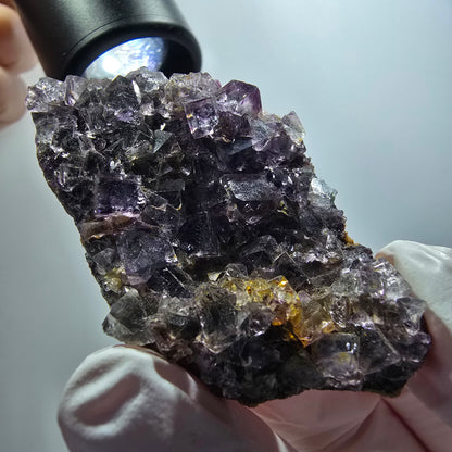 Rare phantom fluorite cube specimen, green-purple, Okorusu, Namibia, 56*36*14mm #12216 