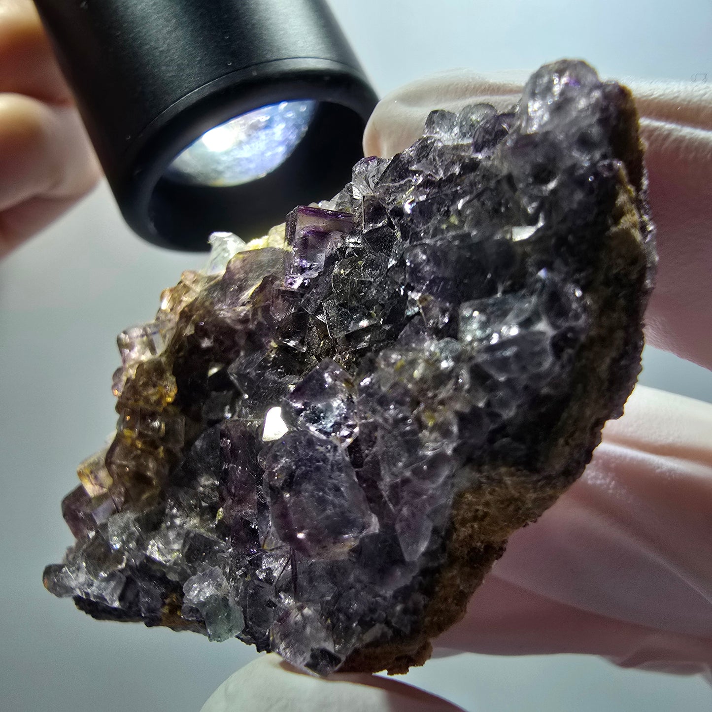 Rare phantom fluorite cube specimen, green-purple, Okorusu, Namibia, 56*36*14mm #12216 