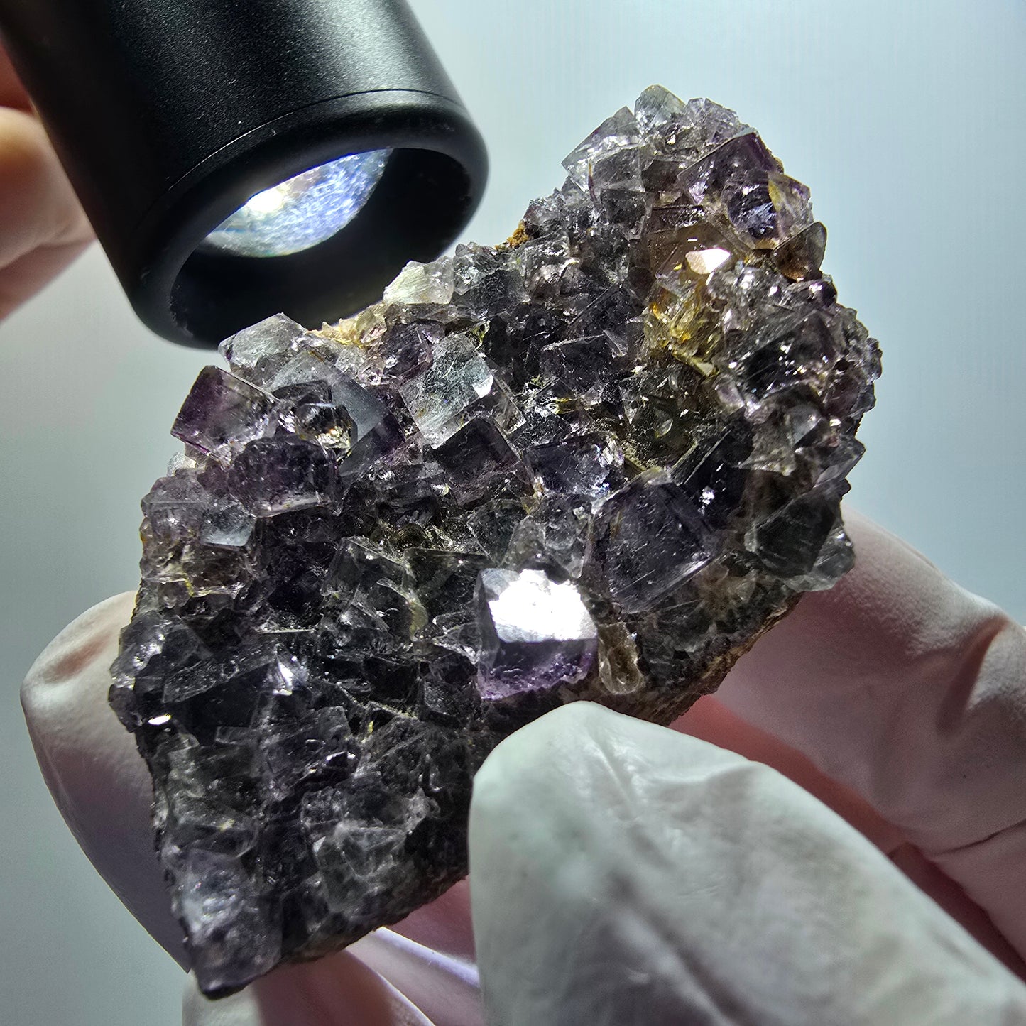 Rare phantom fluorite cube specimen, green-purple, Okorusu, Namibia, 56*36*14mm #12216 