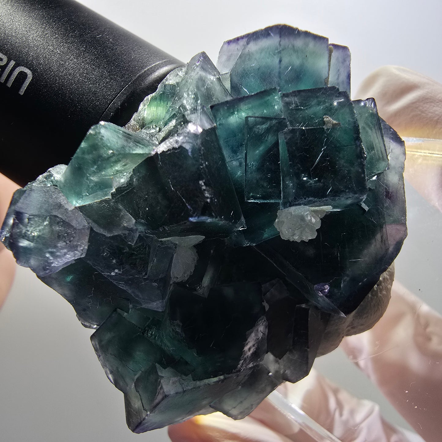 Cube de fluorite fantôme, spécimen de quartz, Okorusu parqueté, Namibie 53*51*24mm #12217 