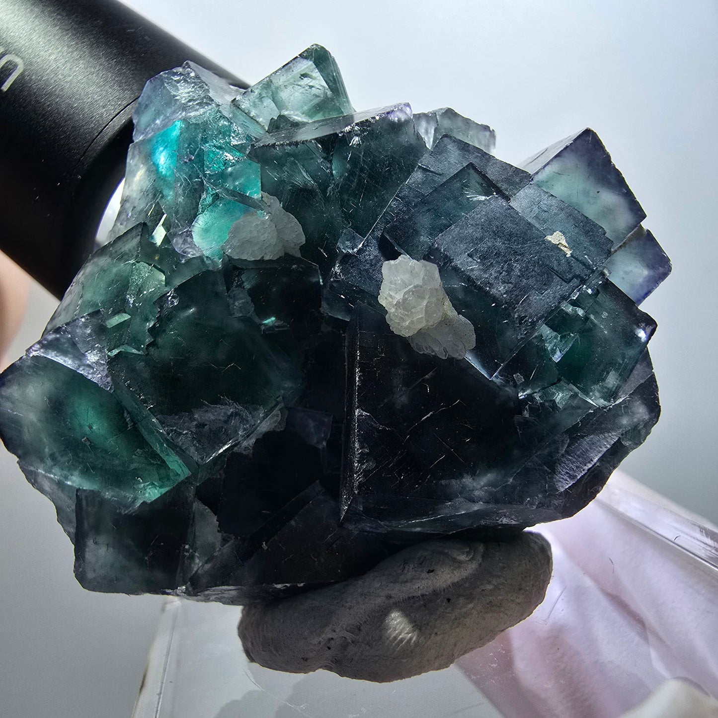 Cube de fluorite fantôme, spécimen de quartz, Okorusu parqueté, Namibie 53*51*24mm #12217 