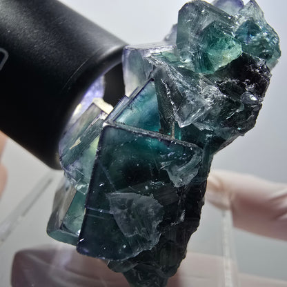 Cube de fluorite fantôme, spécimen de quartz, Okorusu parqueté, Namibie 53*51*24mm #12217 