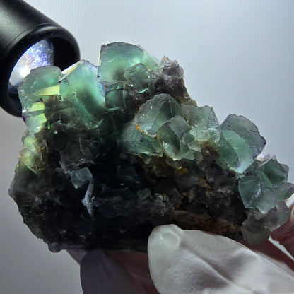 Phantom Fluorite Cube Quartz Specimen Parqueted Zonal Okorusu, Namibia 68*56*46mm #12218 