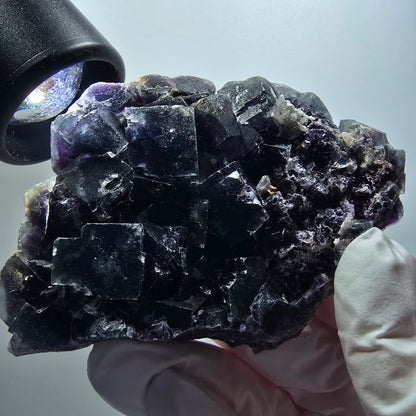 Phantom Fluorit Würfel, Quarz Stufe, grün lila blau Okorusu, Namibia 75*63*27mm #12219