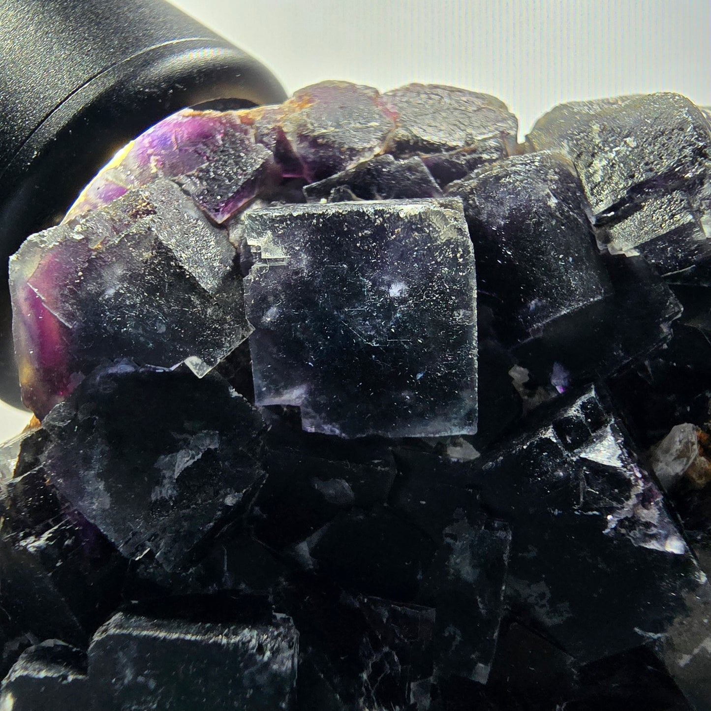 Phantom Fluorit Würfel, Quarz Stufe, grün lila blau Okorusu, Namibia 75*63*27mm #12219