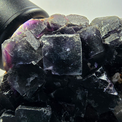 Phantom Fluorit Würfel, Quarz Stufe, grün lila blau Okorusu, Namibia 75*63*27mm #12219
