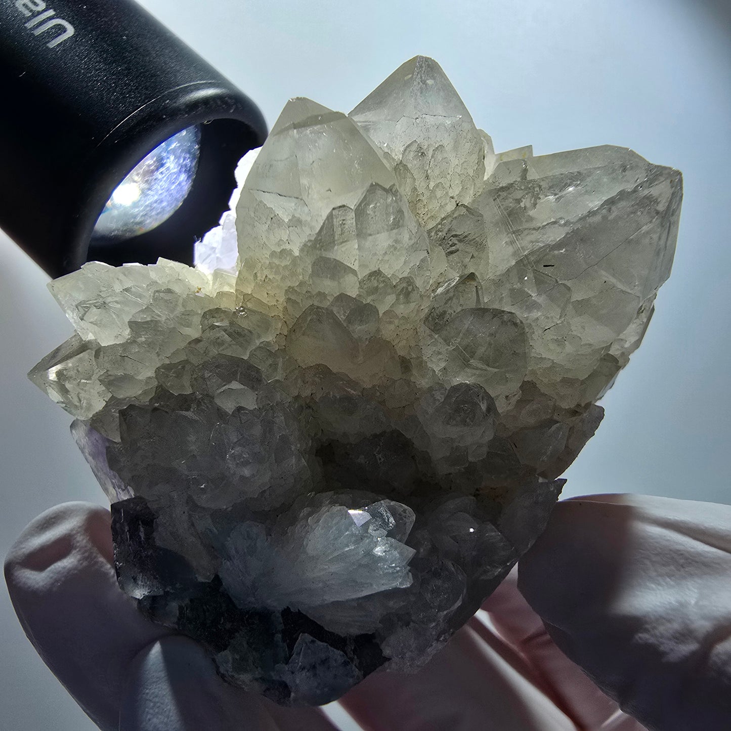 Cube de fluorite fantôme, spécimen de quartz, Okorusu vert-violet, Namibie 61*45*39 mm #12220 