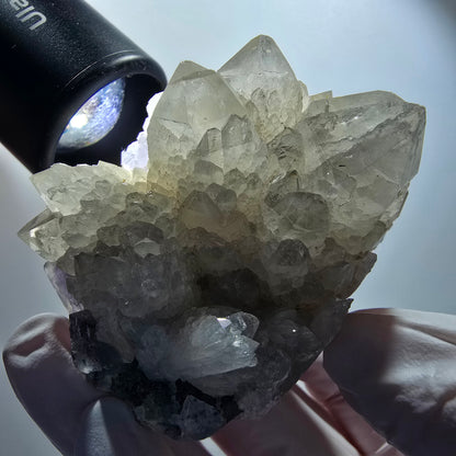 Cube de fluorite fantôme, spécimen de quartz, Okorusu vert-violet, Namibie 61*45*39 mm #12220 