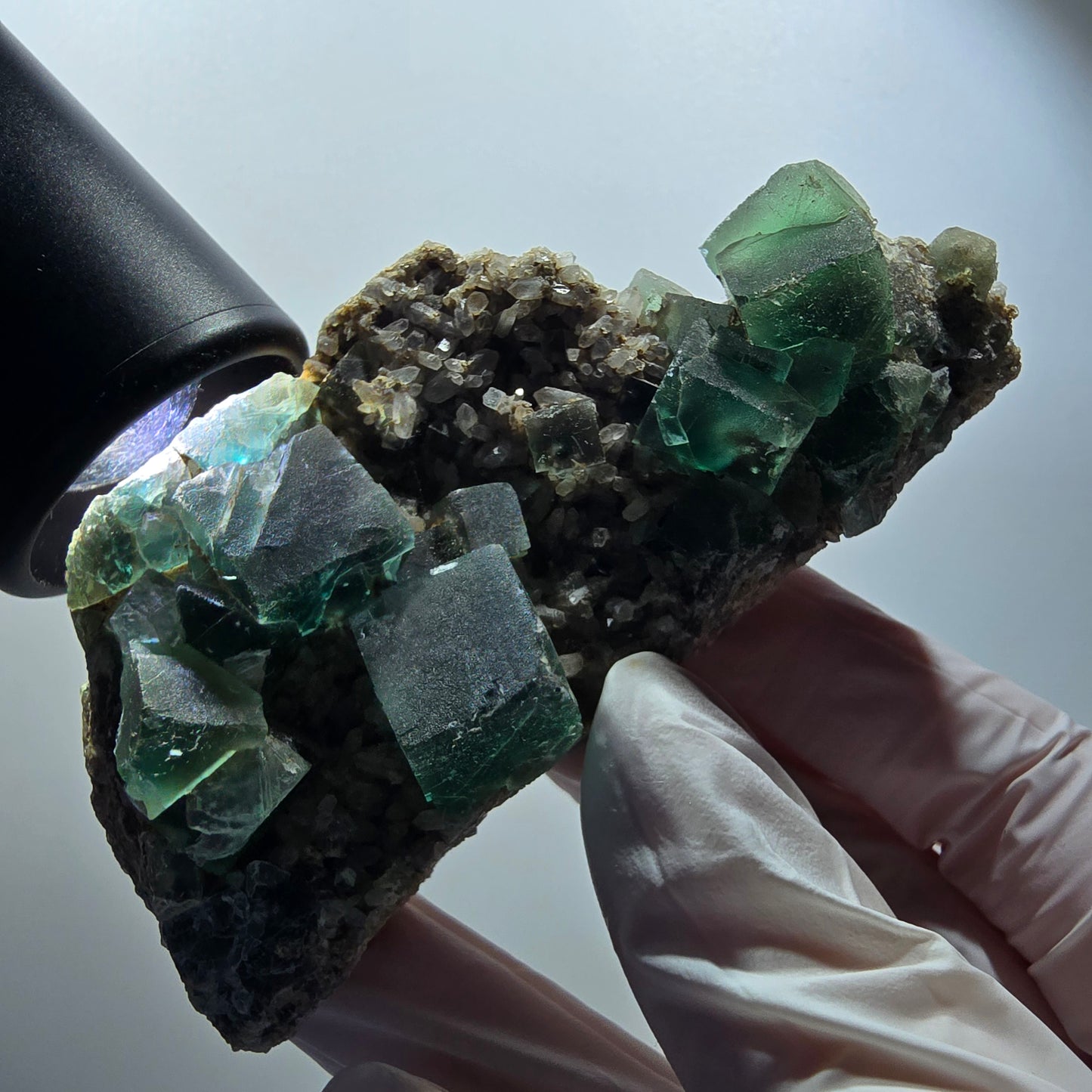 Grand cube de fluorite fantôme, spécimen de quartz, Okorusu vert, Namibie 87*44*35mm #12222 