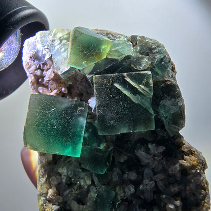 Grand cube de fluorite fantôme, spécimen de quartz, Okorusu vert, Namibie 87*44*35mm #12222 