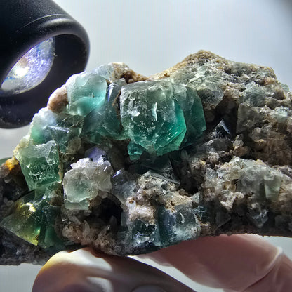 Grand cube de fluorite fantôme, spécimen de quartz, Okorusu vert, Namibie 87*44*35mm #12222 