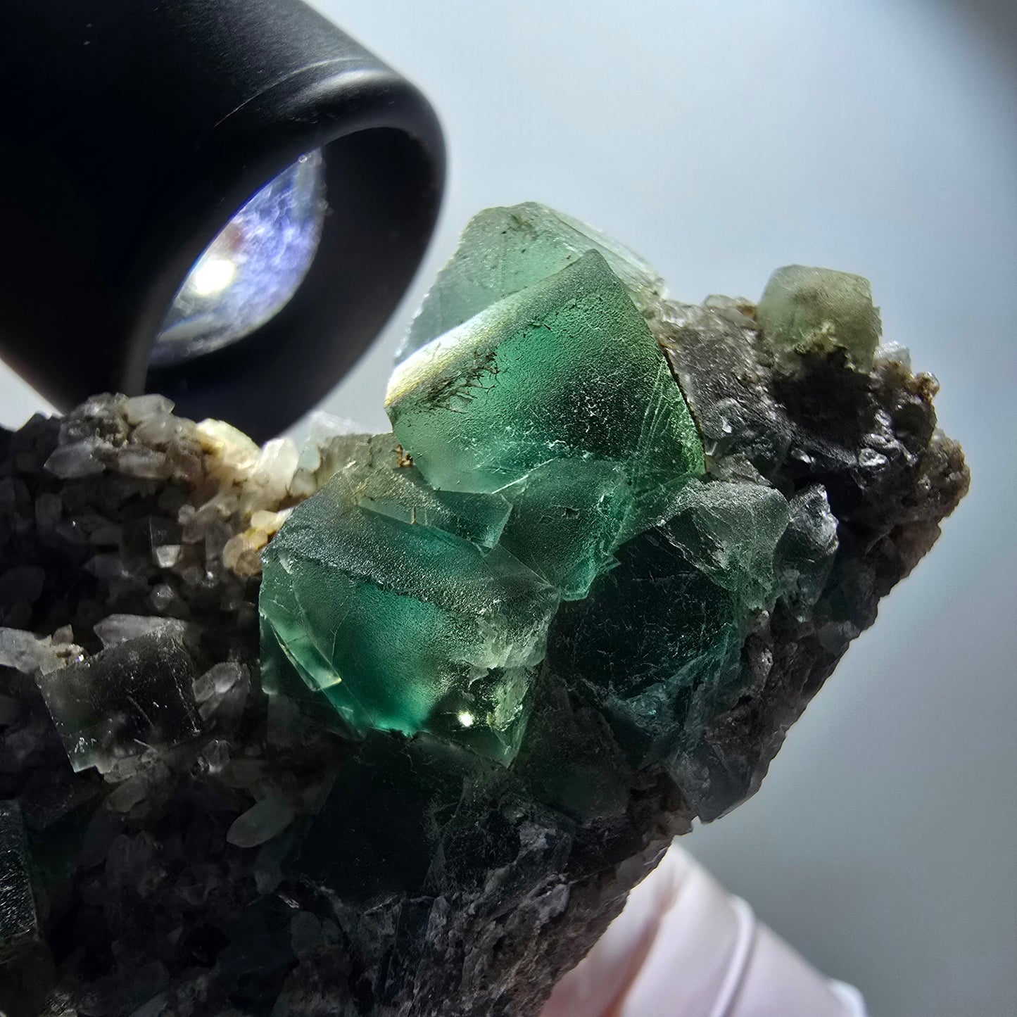 Grand cube de fluorite fantôme, spécimen de quartz, Okorusu vert, Namibie 87*44*35mm #12222 