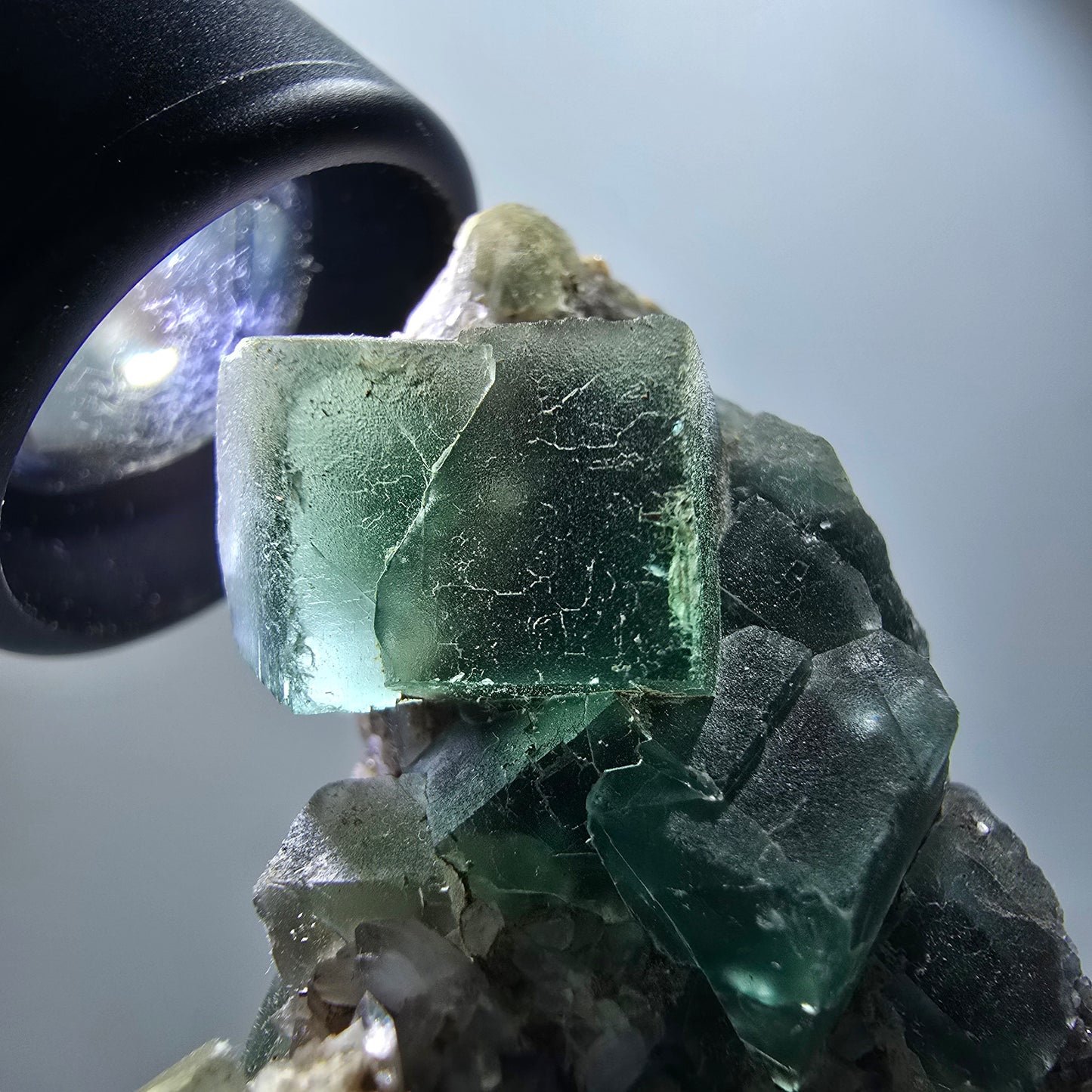 Grand cube de fluorite fantôme, spécimen de quartz, Okorusu vert, Namibie 87*44*35mm #12222 