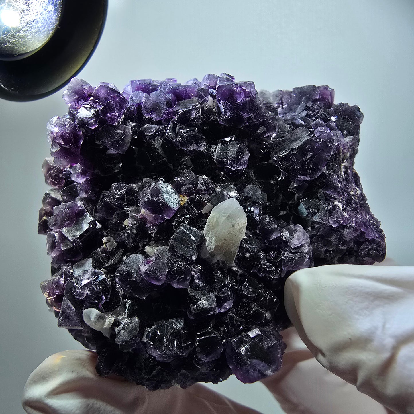 Seltene Phantom Fluorit Würfel, Quarz Stufe, lila Okorusu, Namibia 70*57*47mm #12223